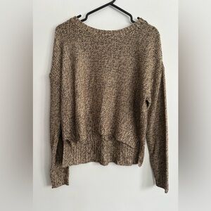 Nitrogen High-Lo Long Sleeve Cowl Neck Boxy Fit Neutral Knit Sweater Size Large